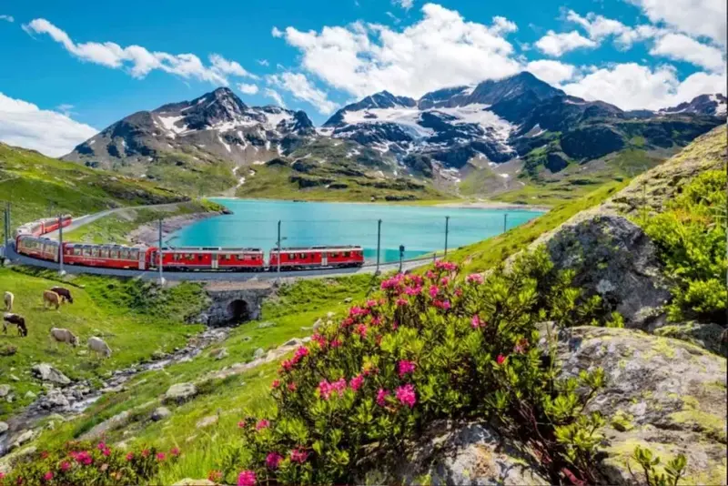 Treni Panoramik në Alpe, St. Moritz – Milano — St. Moritz dhe Milano, Zvicër dhe Itali — foto 3 nga 6
