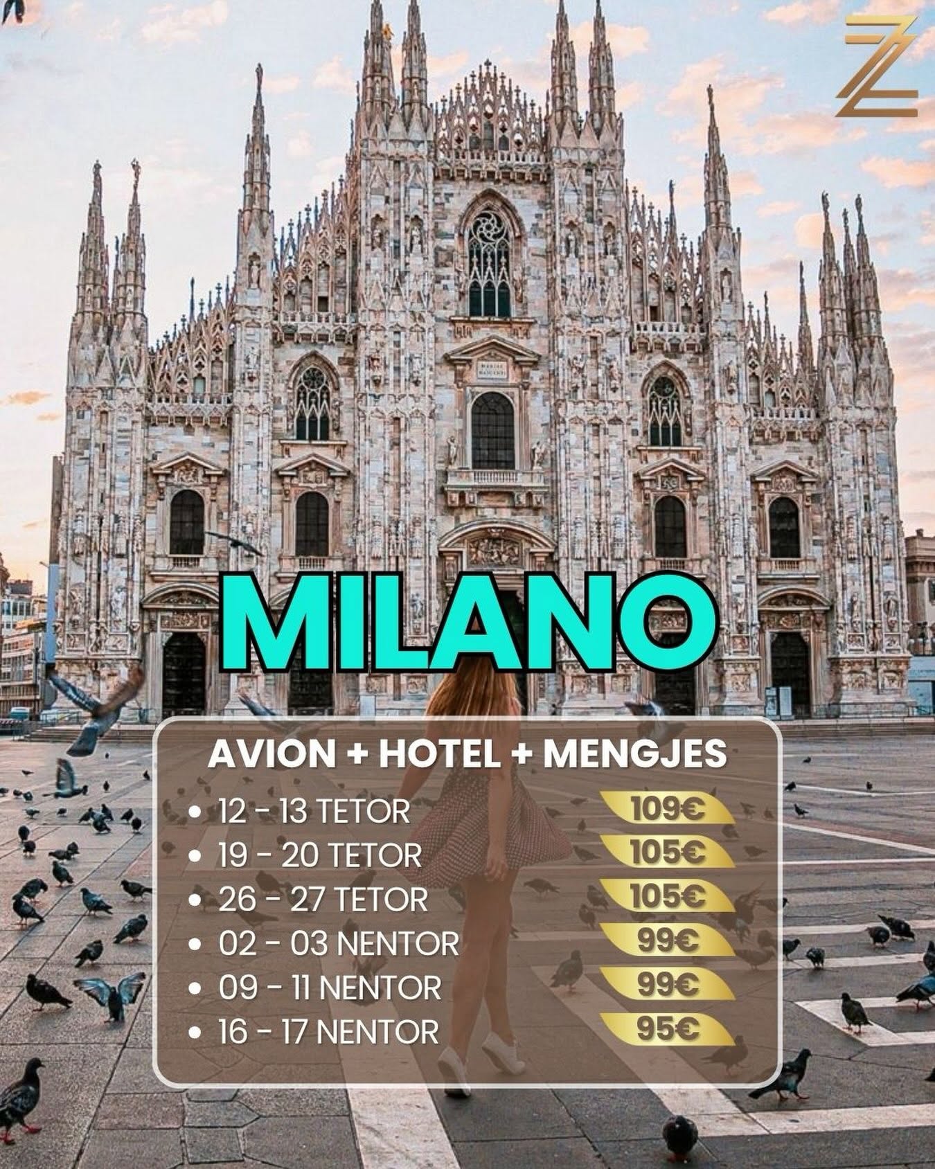 Milano - Avion + Hotel + Mëngjes