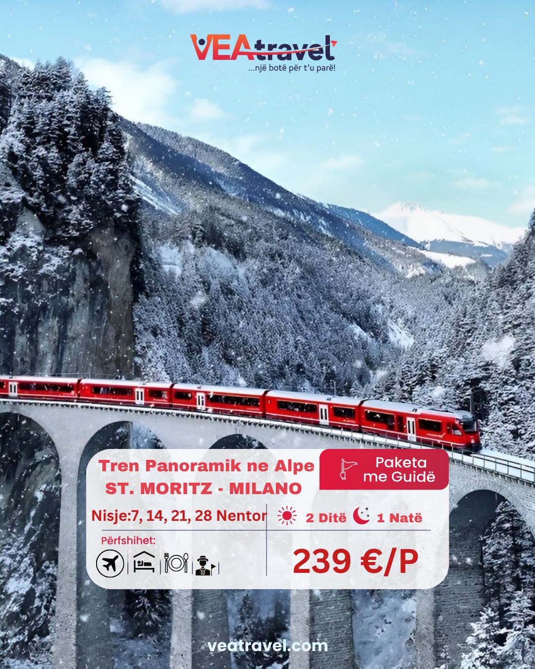 Treni Panoramik në Alpe, St. Moritz – Milano — St. Moritz dhe Milano, Zvicër dhe Itali — foto 6 nga 6