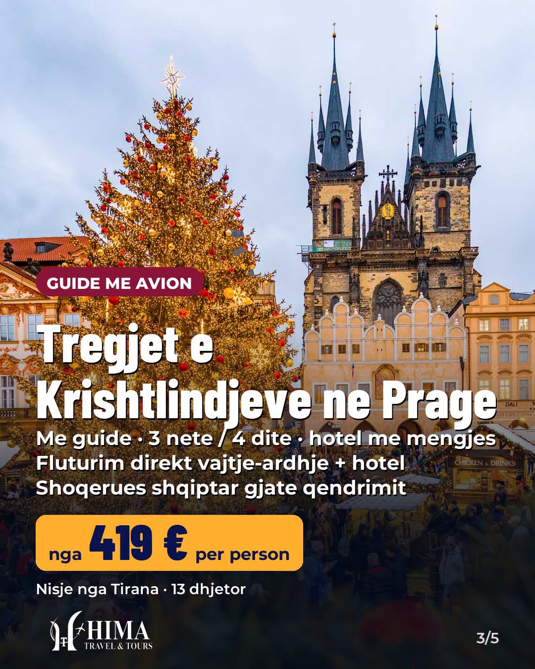 Tregjet e Krishtlindjeve në Pragë me guide