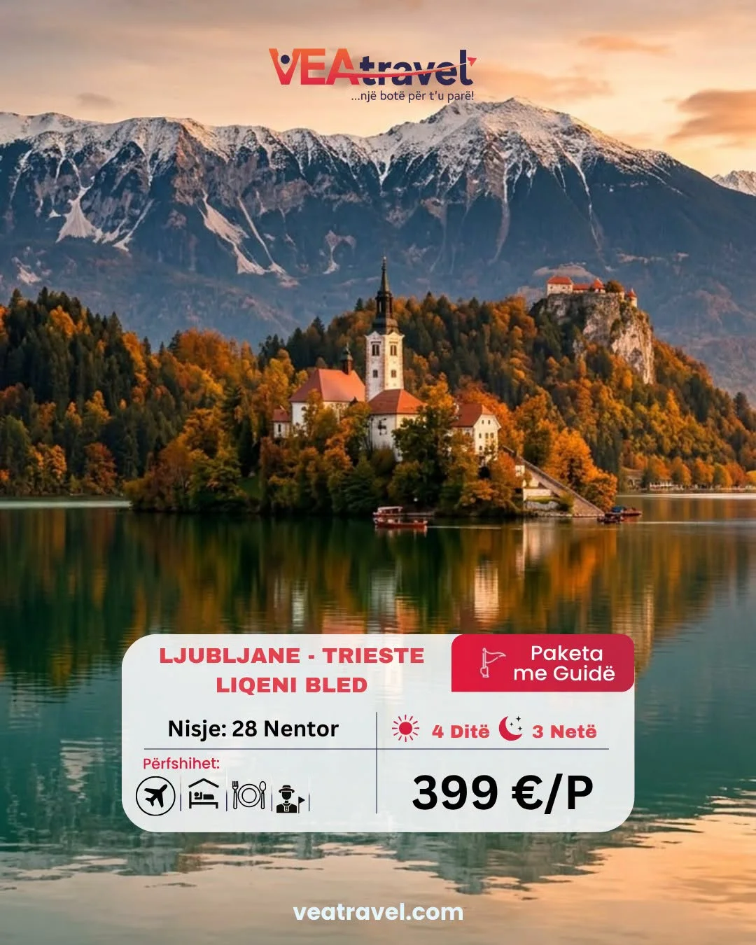 Ljubljana, Liqeni Bled dhe Trieste