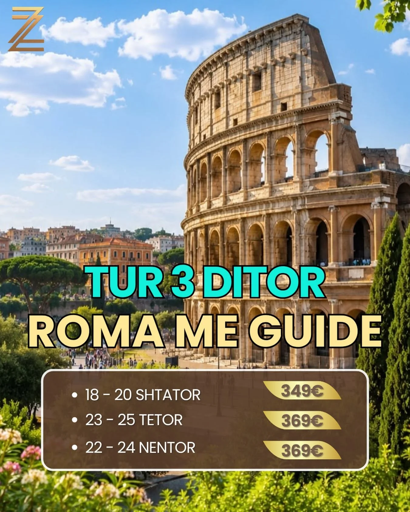 Tur Romë me Guidë (3 ditë)