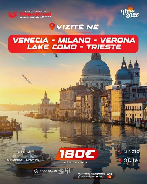Venecia - Lake Como - Milano - Verona - Trieste