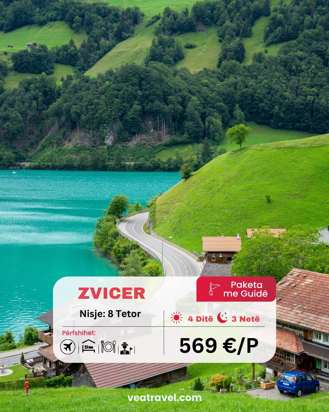 Zvicër: tren panoramik dhe teleferik në Alpe
