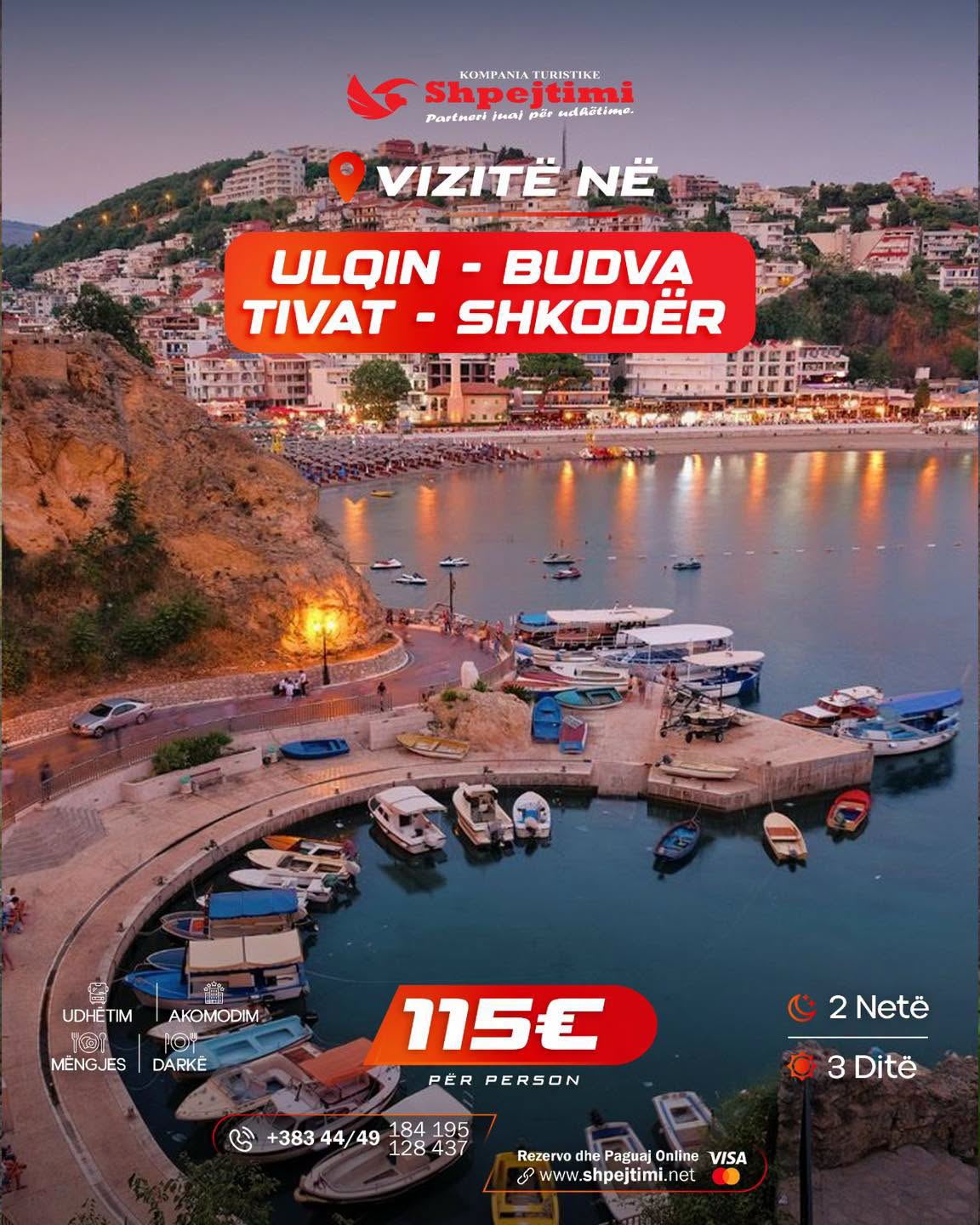 Vikend në Ulqin, Budva, Sveti Stefan, Tivat & Shkodër
