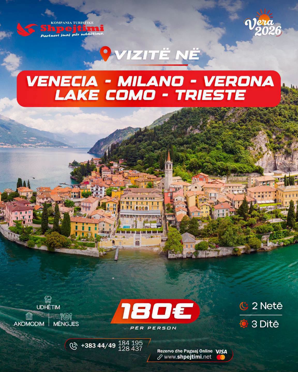 Venecia, Milano, Verona, Lake Como, Trieste