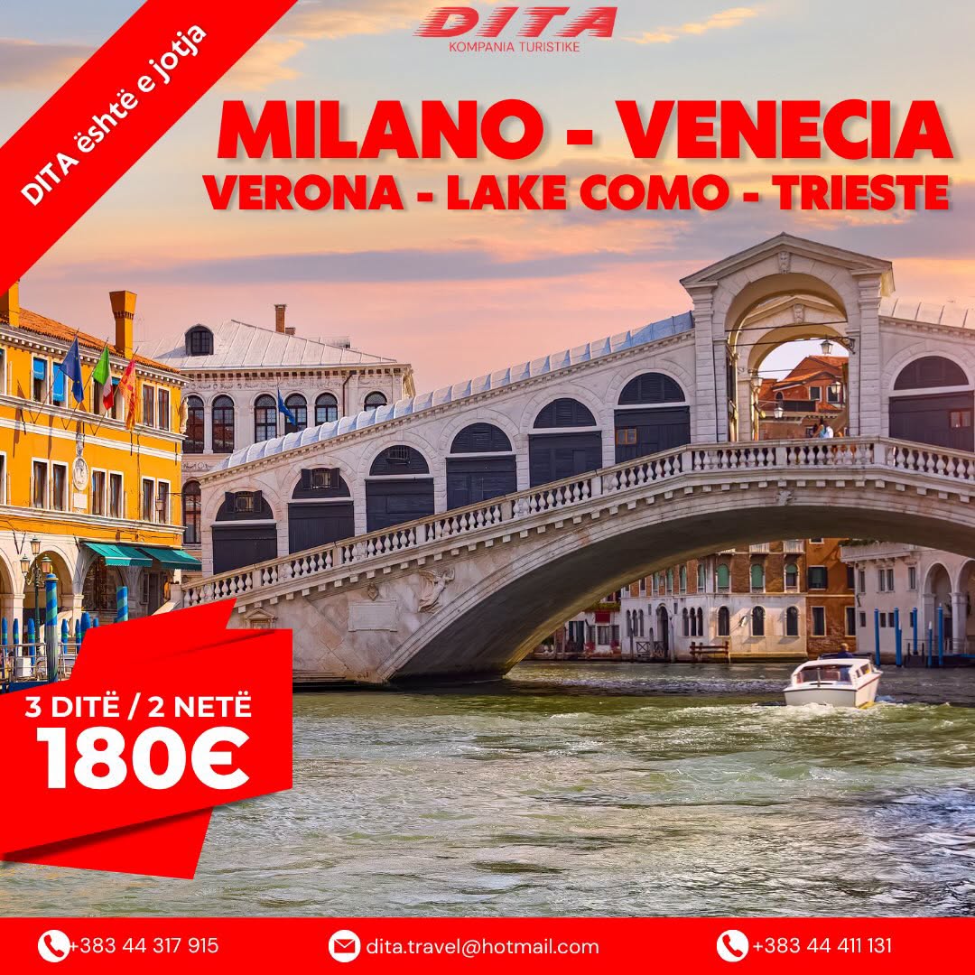 Venecia, Liqeni i Comos, Milano & Verona