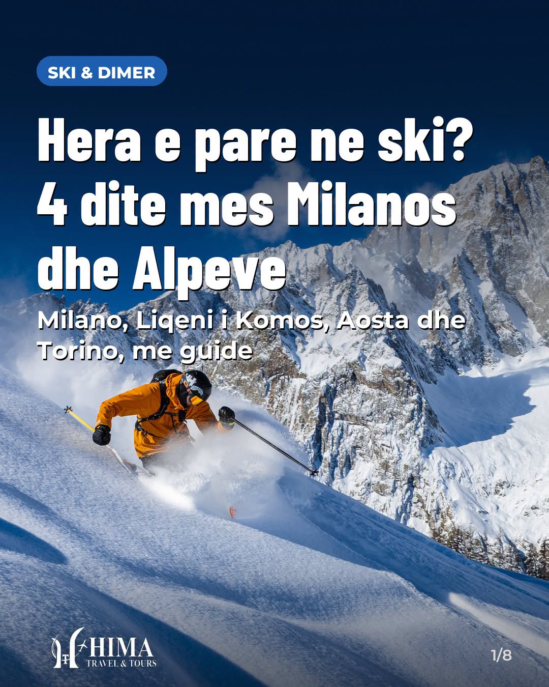 Ski me guidë në Itali: Milano, Liqeni i Komos, Torino